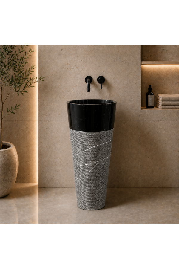 Toros Siyah Külah Dikey Lavabo