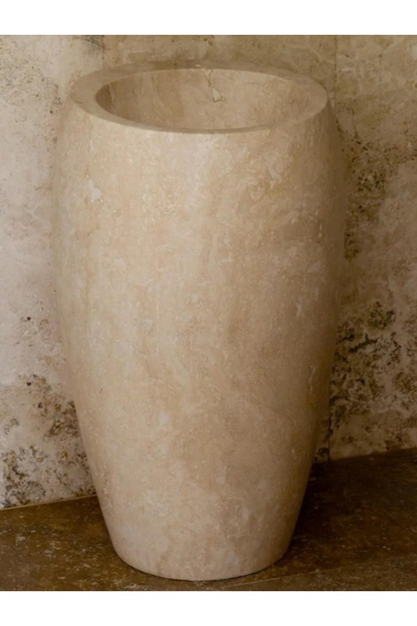 Traverten Barrel Dikey Mermer Lavabo Traverten Barrel Dikey Mermer Lavabo