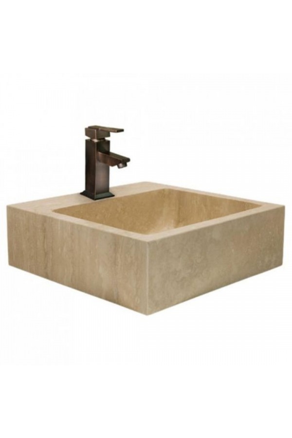 Traverten Battery Kare Mermer Lavabo Traverten Battery Kare Mermer Lavabo