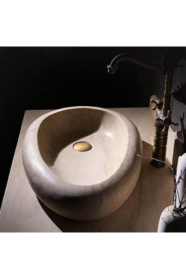 Traverten Çakıl Taşı Lavabo Traverten Çakıl Taşı Lavabo
