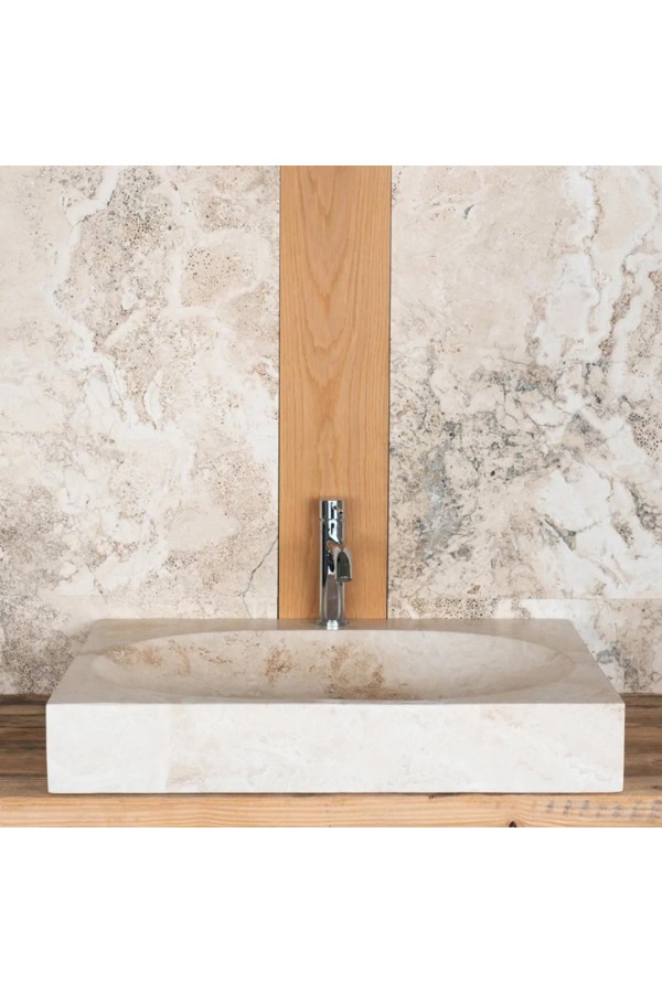 Traverten Deep Oval Mermer Lavabo Traverten Deep Oval Mermer Lavabo