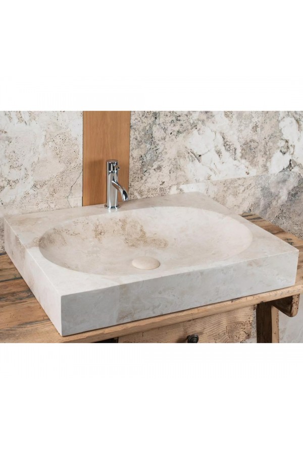 Traverten Deep Oval Mermer Lavabo Traverten Deep Oval Mermer Lavabo