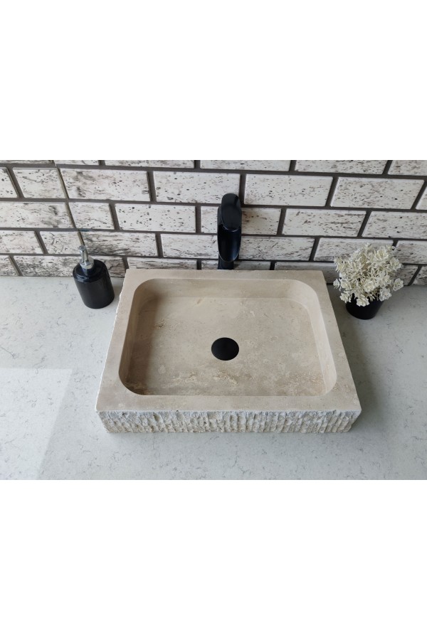Traverten Dik Patlatma Mermer Lavabo Traverten Dik Patlatma Mermer Lavabo