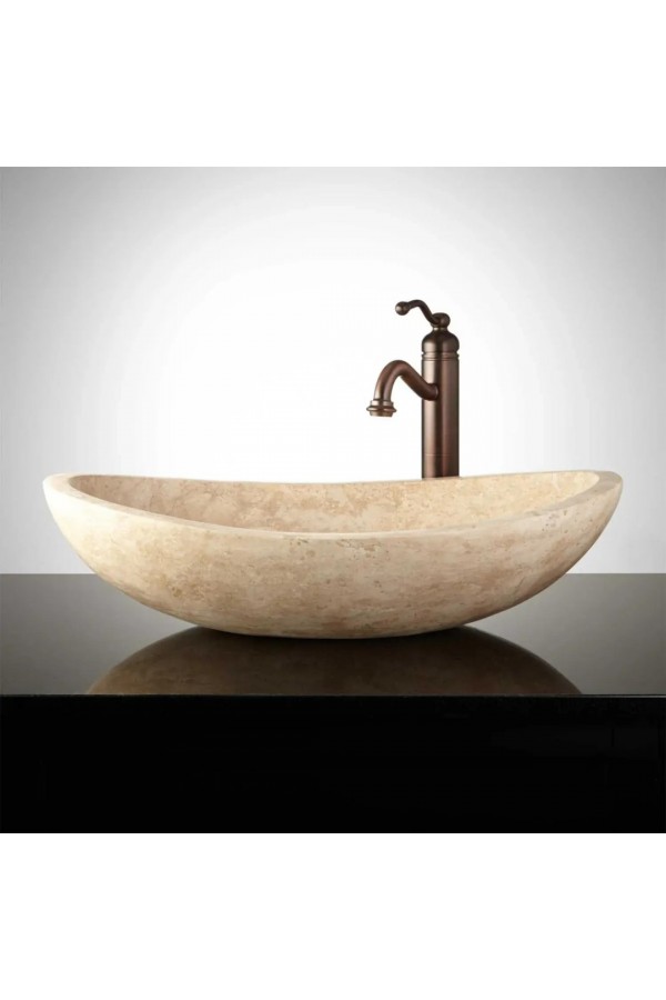 Traverten Elips Mermer Lavabo Traverten Elips Mermer Lavabo