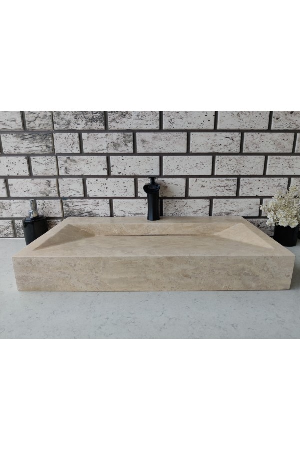 Traverten Gizli Giderli Mermer Lavabo Traverten Gizli Giderli Mermer Lavabo