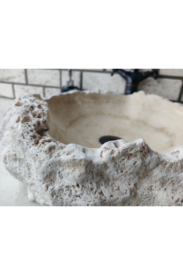 Traverten İnborn Patlatma Mermer Lavabo Traverten İnborn Patlatma Mermer Lavabo
