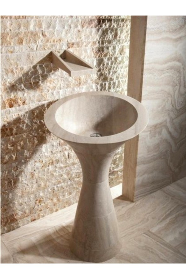 Traverten İnfinity Dikey Mermer Lavabo Traverten İnfinity Dikey Mermer Lavabo