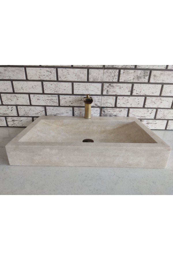 Traverten Yay Köşe Mermer Lavabo Traverten Yay Köşe Mermer Lavabo