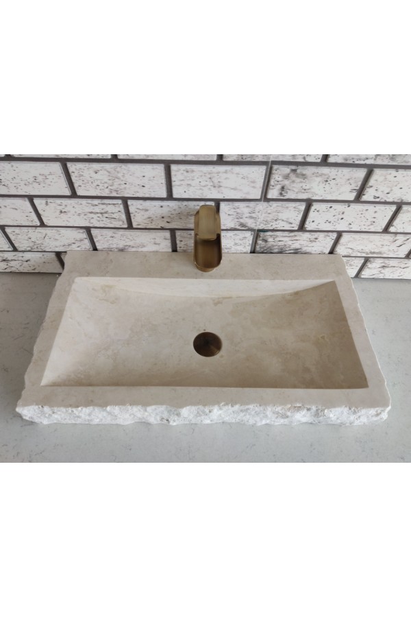 Traverten Yay Patlatma Mermer Lavabo Traverten Yay Patlatma Mermer Lavabo