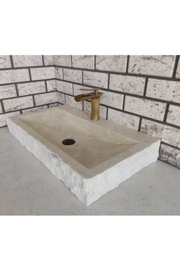 Traverten Yay Patlatma Mermer Lavabo Traverten Yay Patlatma Mermer Lavabo