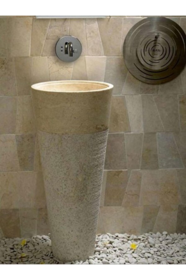 Traverten Külah Dikey Mermer Lavabo Traverten Külah Dikey Mermer Lavabo