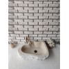 Traverten Naturel Elips Mermer Lavabo