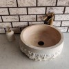 Traverten Natural Patlatma Mermer Lavabo