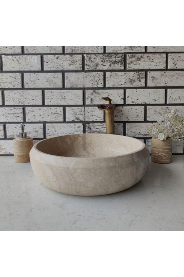 Traverten Pahlı Mermer Lavabo Traverten Pahlı Mermer Lavabo