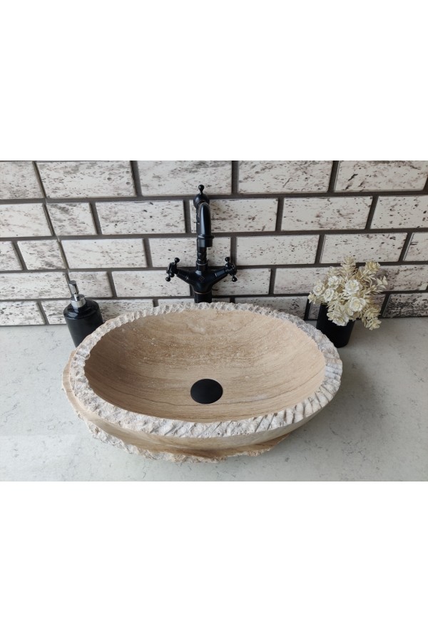 Traverten Special Elips Mermer Lavabo Traverten Special Elips Mermer Lavabo