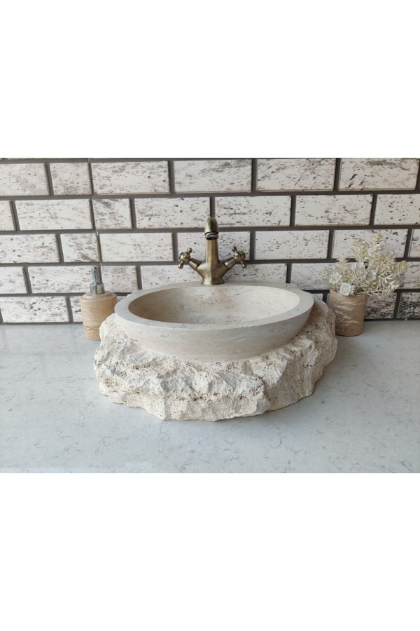 Traverten Tap Naturel Mermer Lavabo Traverten Tap Naturel Mermer Lavabo