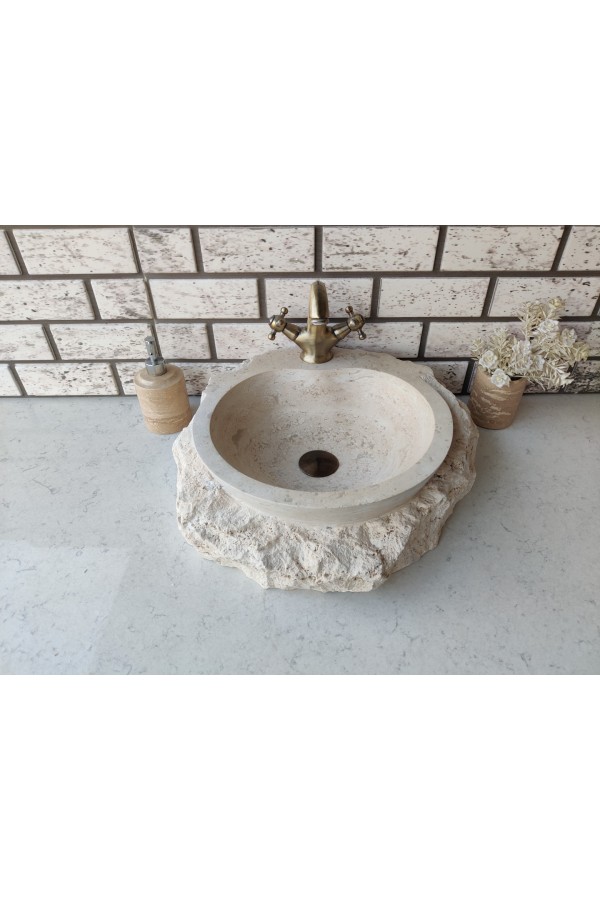 Traverten Tap Naturel Mermer Lavabo Traverten Tap Naturel Mermer Lavabo