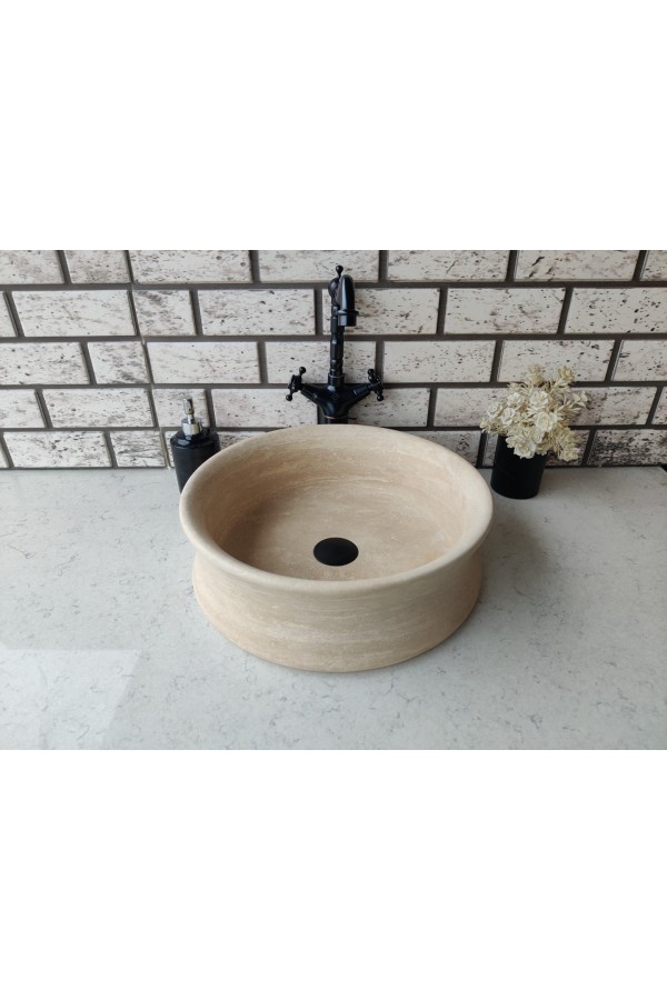 Traverten Thin Mermer Lavabo Traverten Thin Mermer Lavabo