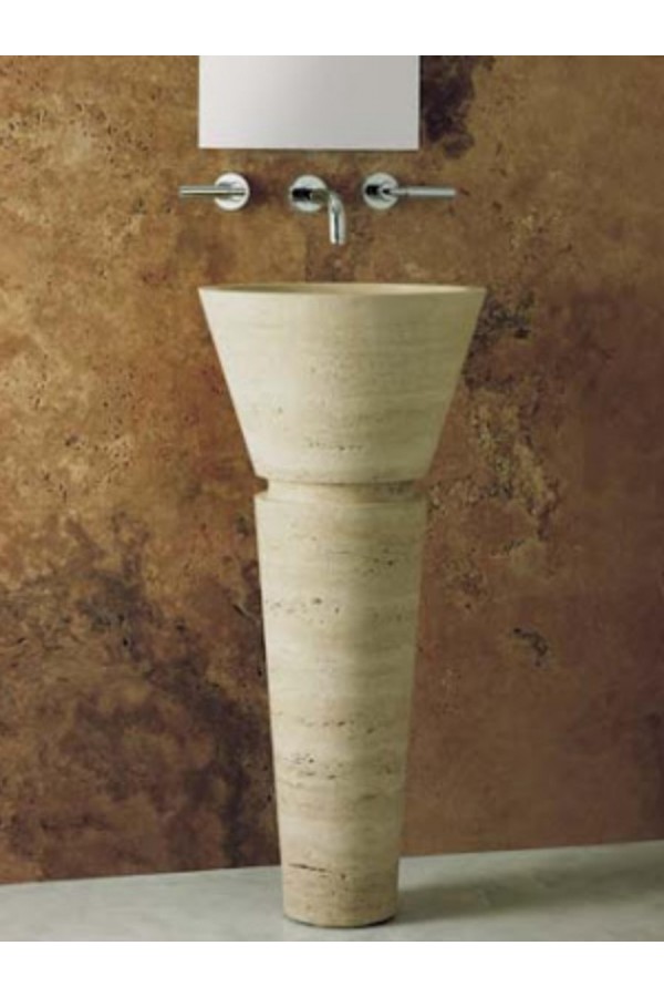 Traverten Üçgen Dikey Lavabo Traverten Üçgen Dikey Lavabo