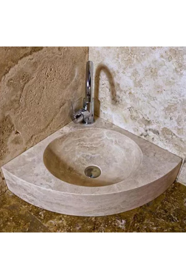 Traverten Üçgen Mermer Lavabo Traverten Üçgen Mermer Lavabo
