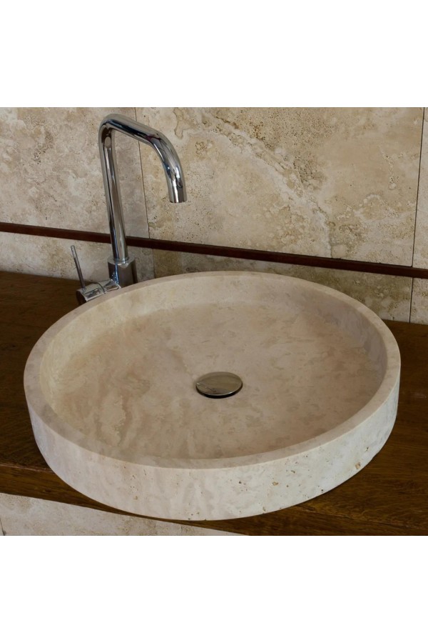 Traverten Yarım Silindir Mermer Lavabo Traverten Yarım Silindir Mermer Lavabo