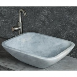 Gri Deep Köşeli Mermer Lavabo