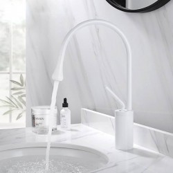 Beyaz Minimal Mid Lavabo Bataryası