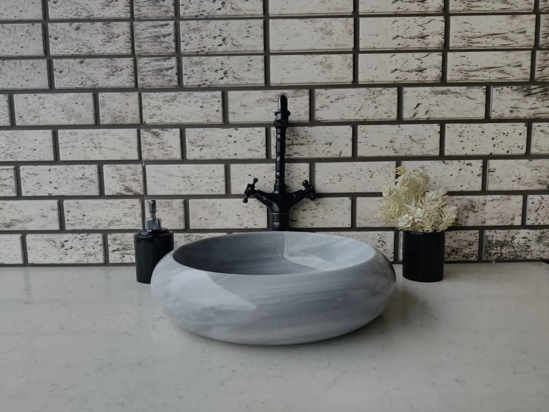 Homojen Teker Mermer Lavabo 1