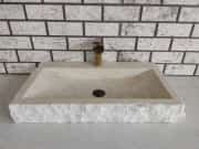 Traverten Yay Patlatma Mermer Lavabo 4