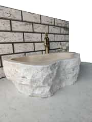 Traverten Natural Elips Mermer Lavabo 7