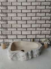 Traverten Natural Elips Mermer Lavabo 4