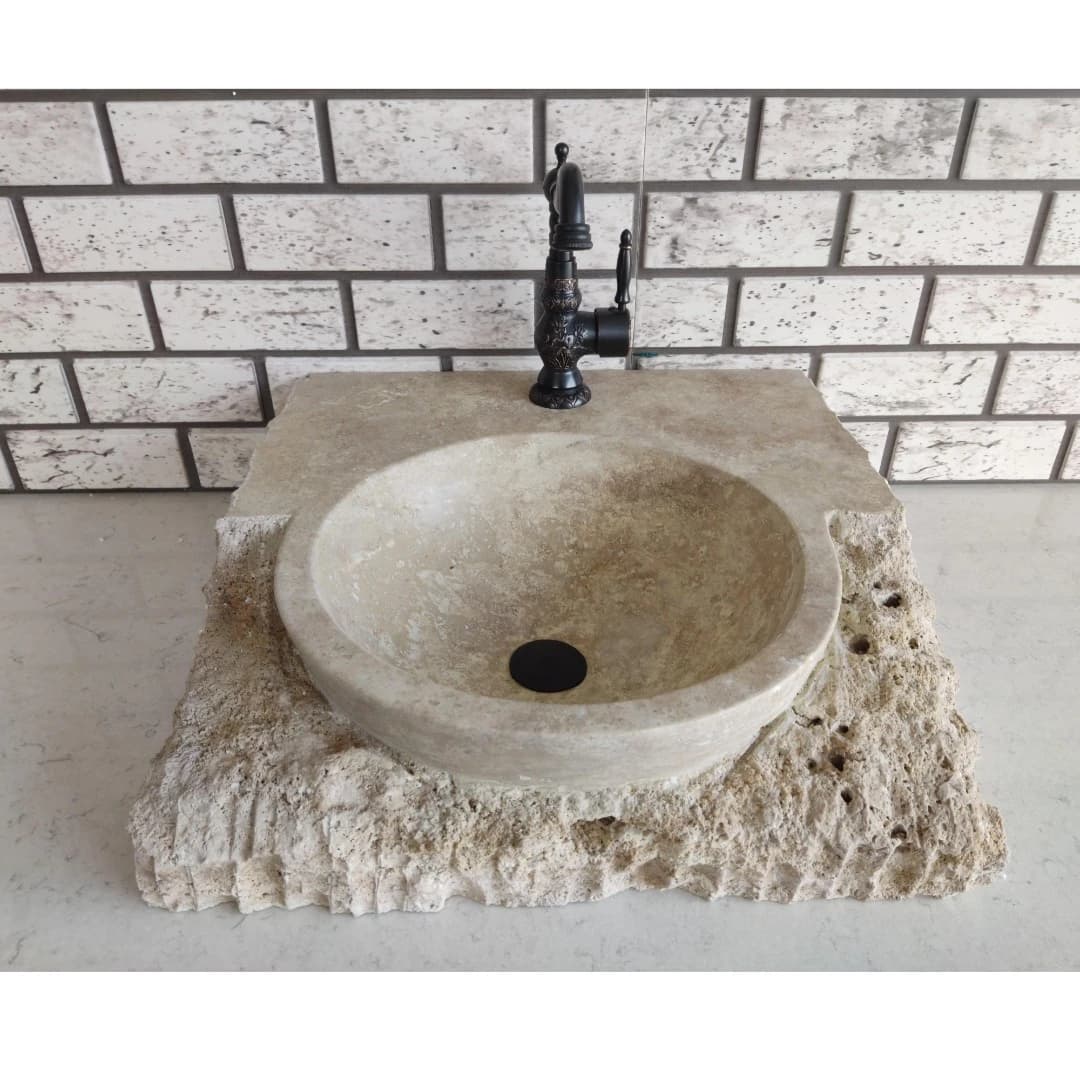 Traverten Masif Mermer Lavabo 3