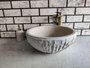 Traverten Çanak Patlatma Mermer Lavabo 1