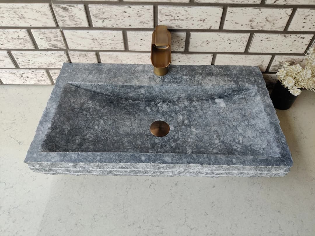 Karaca Siyahı Yay Patlatma Mermer Lavabo 3
