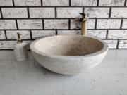 Traverten Çanak Mermer Lavabo 2