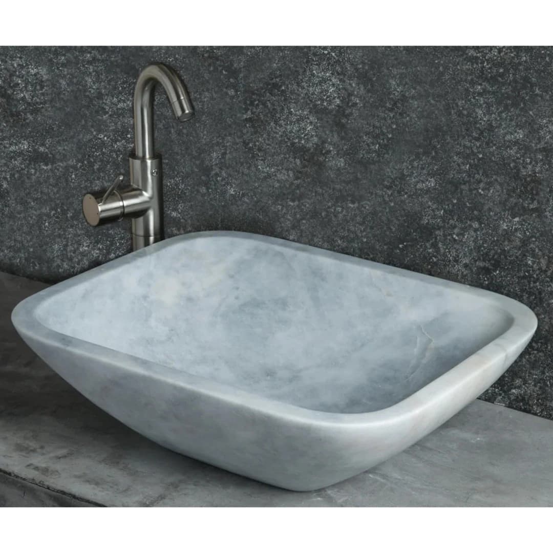 Gri Deep Köşeli Mermer Lavabo 2