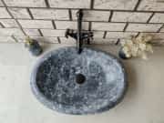 Karaca Siyahı Gear Elips Mermer Lavabo 5