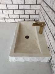 Traverten Yay Patlatma Mermer Lavabo 7