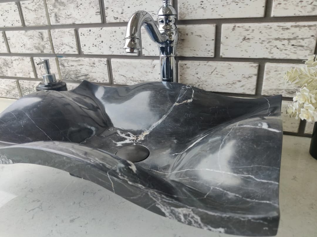 Toros Siyahı Undate Mermer Lavabo 5