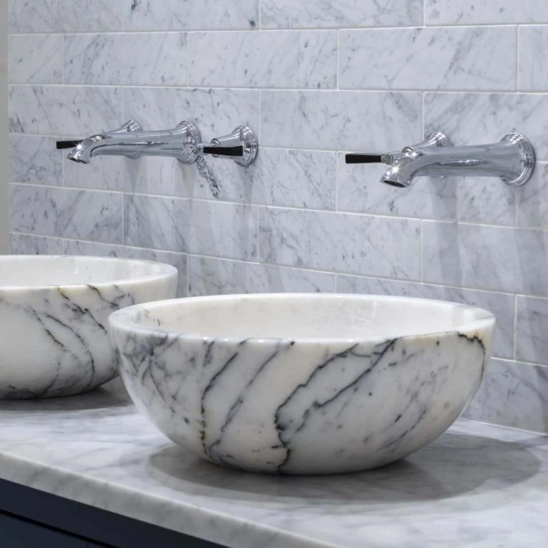 Leylak Çanak Mermer Lavabo 2