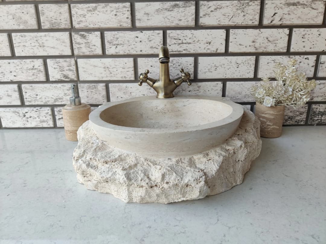 Traverten Tap Natural Mermer Lavabo 1