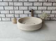 Traverten Kapaklı Mermer Lavabo 1