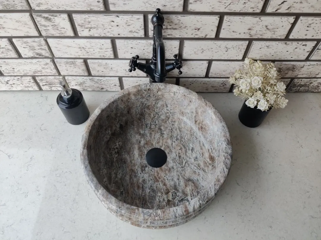 Silver Ducted Mermer Lavabo 4