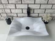 Beyaz Undate Mermer Lavabo 3
