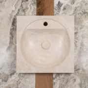 Traverten Köşe Oval Mermer Lavabo 2