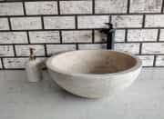 Traverten Çanak Mermer Lavabo 1