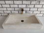 Traverten Yay Köşe Mermer Lavabo 3