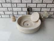 Traverten Kapaklı Mermer Lavabo 7