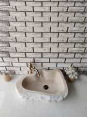 Traverten Natural Elips Mermer Lavabo 10
