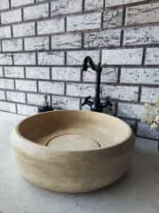 Traverten Pahlı Lid Teker Mermer Lavabo 5
